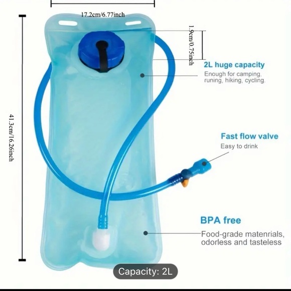 2 liter bladder water bag . Great for all outdoor sports to help stay hydrated - Picture 4 of 5